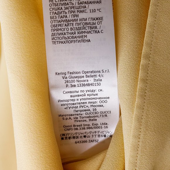 Gucci 2021 Cruise Yellow Crêpe de Chine Balloon Sleeve Blouse - Picture 14 of 16